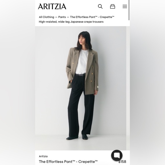Aritzia Effortless Pants in Crepette Black Size 4 High Rise - Picture 2 of 15